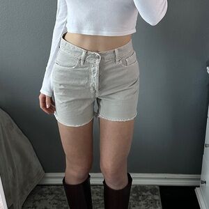 PacSun girlfriend 90s cream denim shorts